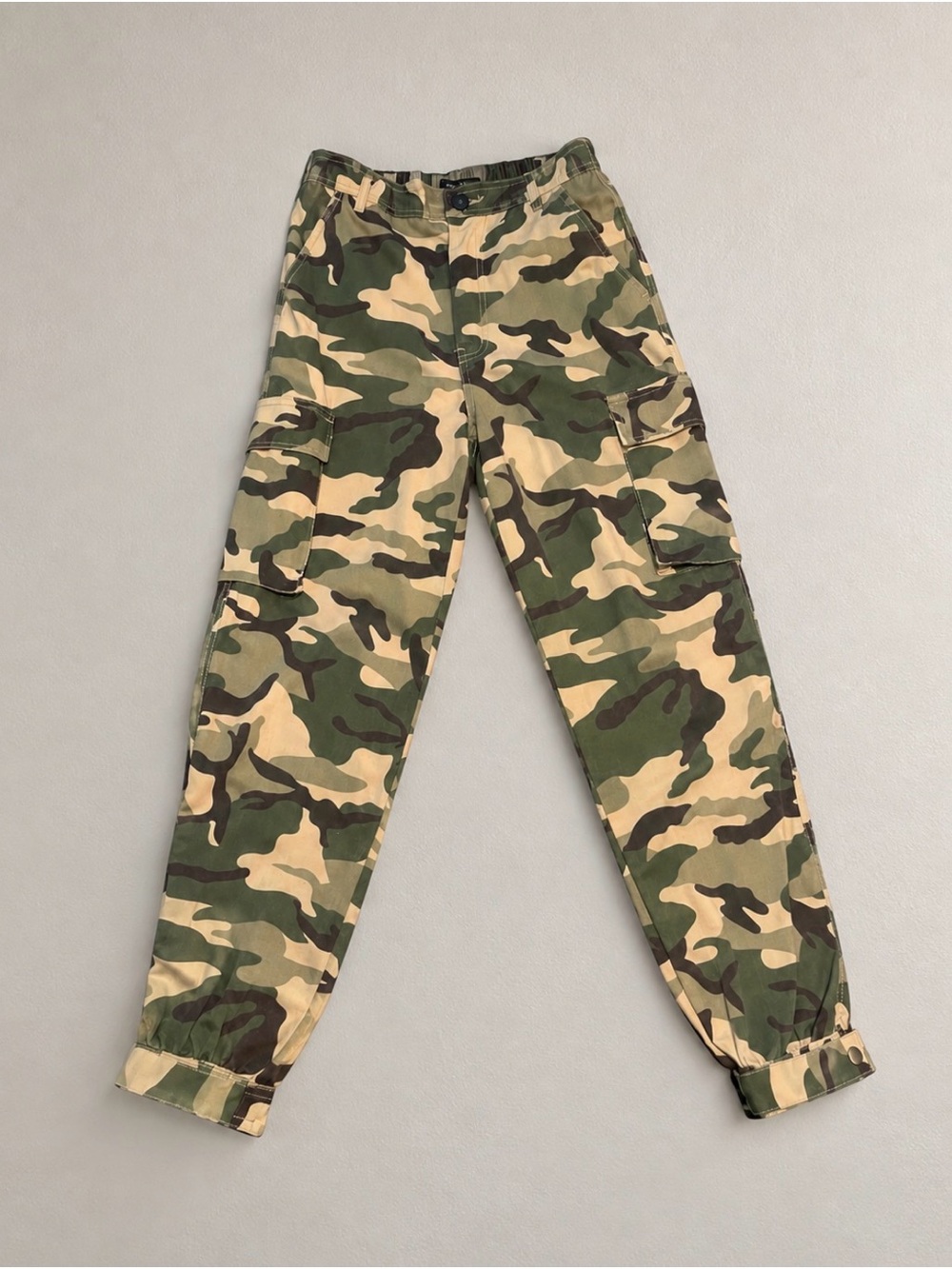 Forever 21 Camo Straight Leg Cargo Pants - Green/Tan/Brown